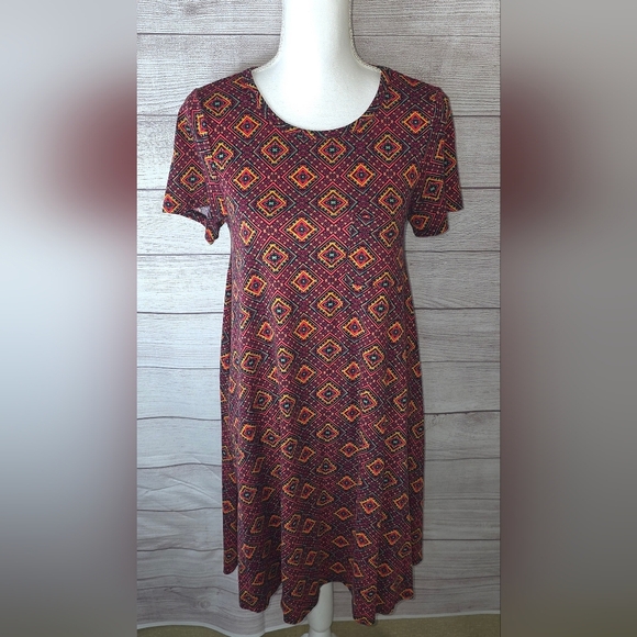 LuLaRoe Carly Short Sleeve Hi-low Dress Size Small - Picture 1 of 5